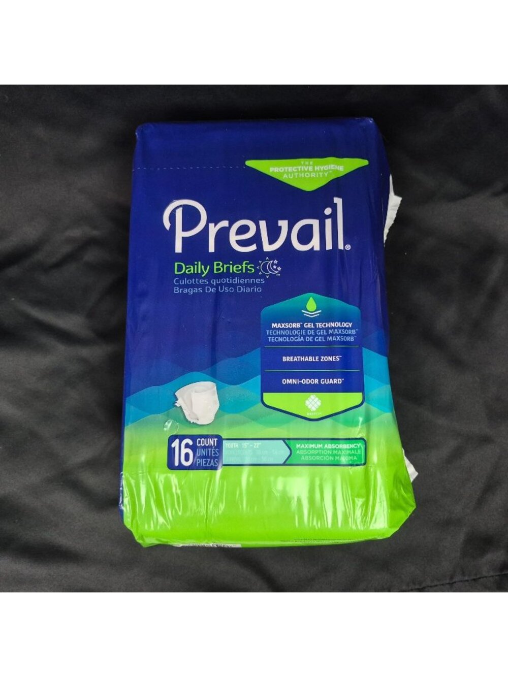 Prevail Daily Briefs Incontinence Undergarments Lot of 3 Sz Youth 15"-22" SEALED